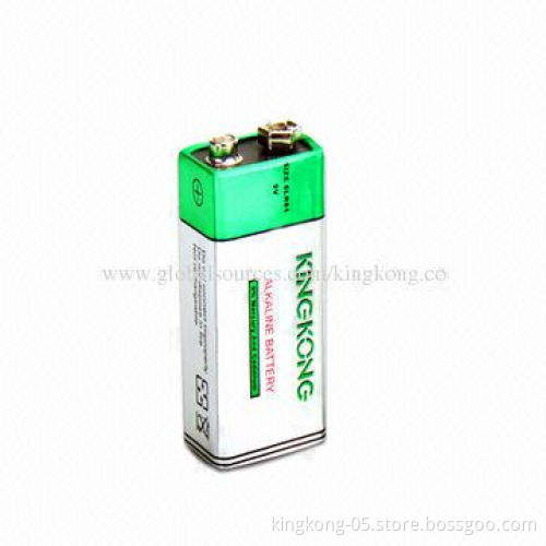 Super Power Alkaline Battery 6LR61 with 9V Voltage, Aluminum Jacket